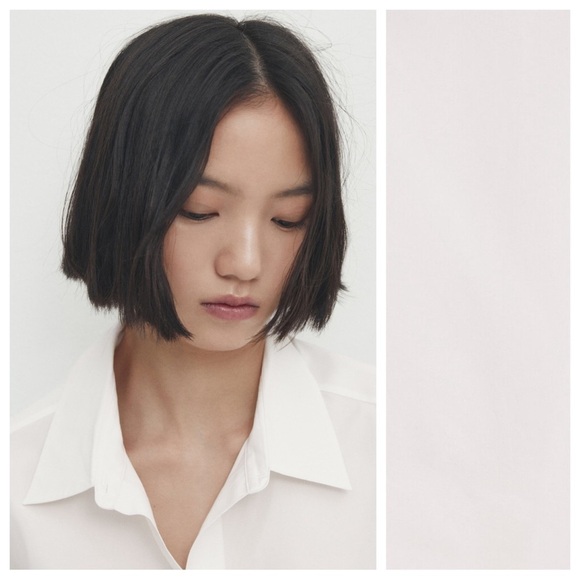 NWT. Massimo Dutti White Poplin Shirt with Side Seam Details. Size S. - Picture 3 of 11